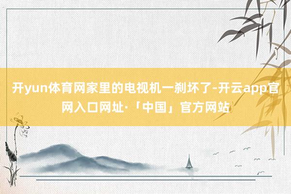 开yun体育网家里的电视机一刹坏了-开云app官网入口网址·「中国」官方网站